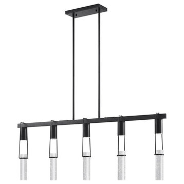 Harmony 5 Lights Dimmable Matte Black Chandelier with Smart Dimmer Included