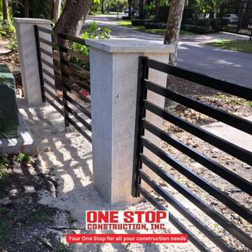 Masonry and Aluminum Fence