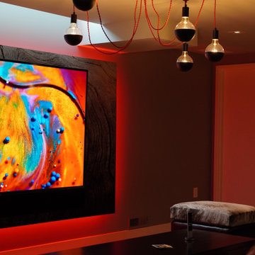 Striking Feature: Backlit Rockery Graphic by a Living Room Designer