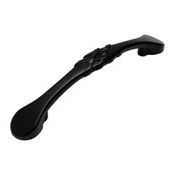 Cosmas - Cosmas 7068FB Flat Black Cabinet Pull, 3-3/4" Hole Centers, Set of 5 - Cabinet And Drawer Handle Pulls