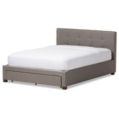 Rene Fabric 4 Drawer Storage Platform Bed Contemporary