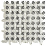Unique Design Solutions - 11.51"x11.51" Elyptic Basketweave Imagination Mosaic, Set Of 4, Feng Shui - 1 sq ft/sheet - Sold in sets of 4