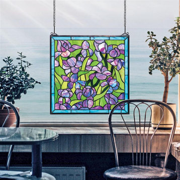 Saint-Remy Irises Stained Glass Window