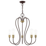 Livex Lighting - Livex Lighting 41365-07 Lucerne - Five Light Chandelier - Canopy Included: Yes  Canopy DiLucerne Five Light C Bronze/Antique BrassUL: Suitable for damp locations Energy Star Qualified: n/a ADA Certified: n/a  *Number of Lights: Lamp: 5-*Wattage:60w Medium Base bulb(s) *Bulb Included:No *Bulb Type:Medium Base *Finish Type:Bronze/Antique Brass