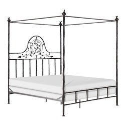 Corsican - Straight Canopy Twiggy Bed, Rustic Bronze, Full - Canopy Beds