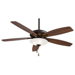 Minka Aire - Minka Aire F522-ORB 52``Ceiling Fan Mojo Oil Rubbed Bronze - 52`` 5-Blade Ceiling Fan in Oil Rubbed Bronze Finish with Reversible Medium Maple with Dark Walnut Blades with Frosted White Glass