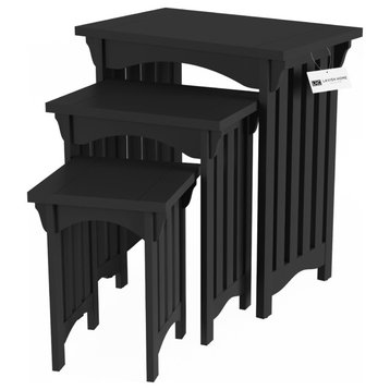 Lavish Home Nesting Tables, 3-Piece Set Mission Style, Black