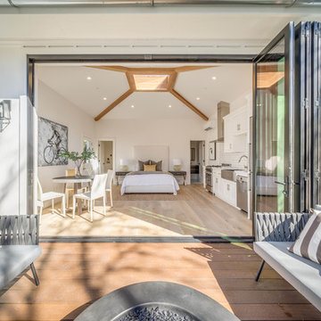 Bi-Fold Patio Doors Create Open Spaces in Modern Farmhouse & Guesthouse