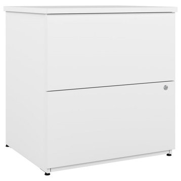 Bestar Logan 2-Drawer Engineered Wood Lateral File Cabinet in Pure White