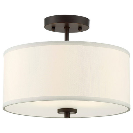 2-Light Semi-Flush Mount, Oil Rubbed Bronze