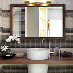 Metallic bronze rustic frame for bathroom mirror - Bathroom Mirrors