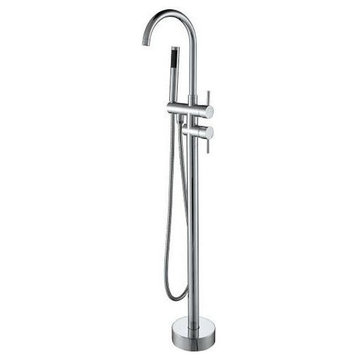 ADM Freestanding Bathtub Filler Handheld Faucet, Chrome, 59" Hose