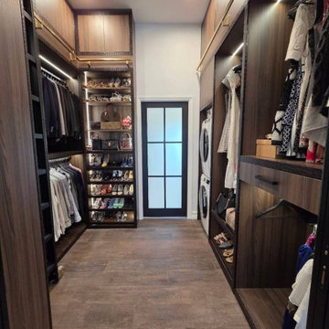 Double glass pocket doors in black satin