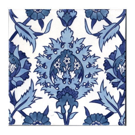 7.87"x7.87" Palmyre Bleu Mediterranean Ceramic Tile, Set Of 10