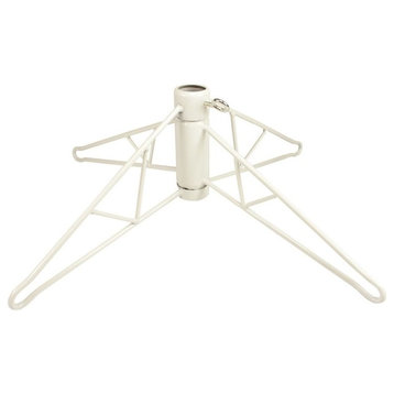 Metal Christmas Tree Stand for 4'-4.5' Artificial Trees, White, 17"x7"