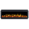 60 inch Black Recessed Electric Fireplace with Logs - INTU 60" | Ignis