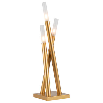 Icicle Contemporary Table Lamp in Gold Metal by LumiSource