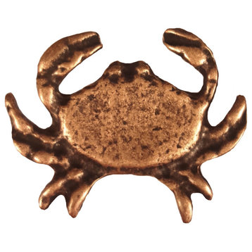 Sand Crab Cabinet Knob, Antique Copper
