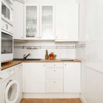 Cooking in a cozy Parisian apartment