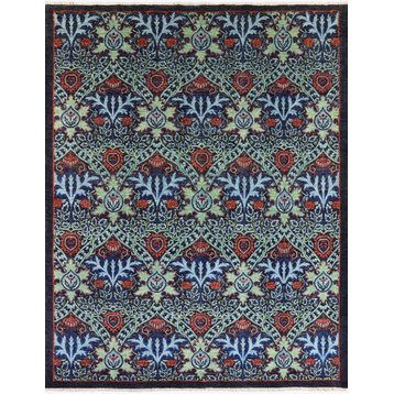 William Morris Hand Knotted Wool Area Rug, 8'x10'