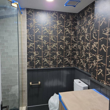 Powder room wallpaper installation Central Park, CO