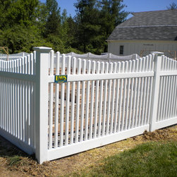 ActiveYards Chestnut Scallop Vinyl Picket Fence - Home Fencing And Gates