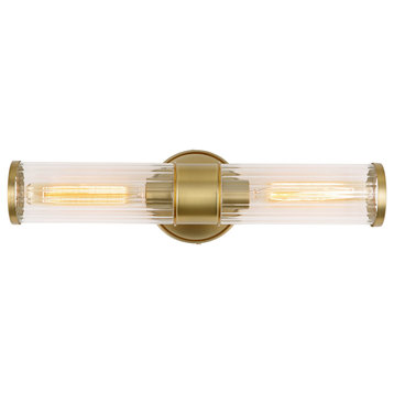 Eloise 2-Light Vanity Sconce, Satin Brass