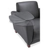 Lorell Reception Seating Chair With Tablet, Leather Black Seat