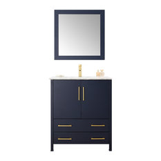 50 Most Por Wooden Bathroom Vanities For 2019 Houzz Solid Wood Lacquer Vanity With Mirror Gold Handles