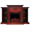 Sanoma Electric Fireplace Heater, Cherry Mantel, Shelves, and Multicolor Flames