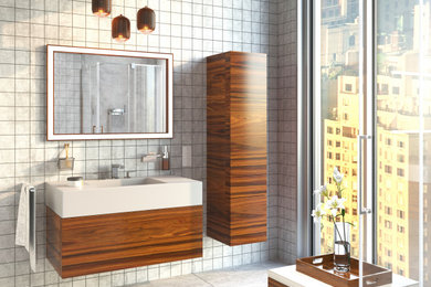 Example of a trendy bathroom design in Moscow