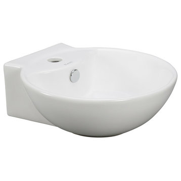 Porcelain White Wall-Mounted Deep Bowl Sink