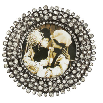 Round Picture Frame With Jeweled Design