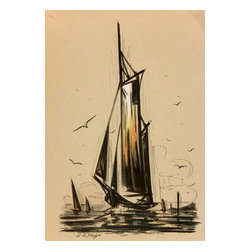 Consigned Sailboat,  C. 1950, Painting - Prints And Posters