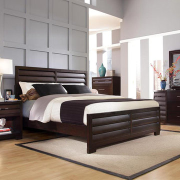 Sable Dark Wood Panel Bed