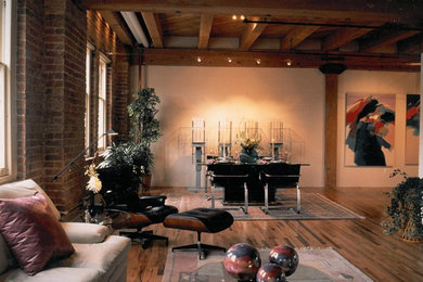 Trendy living room photo in Denver