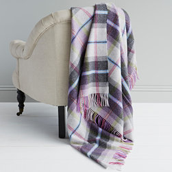cashmere merino grey check throw - Throws