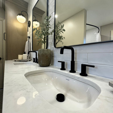 Elegant Rustic Luxe Bathroom renovation.