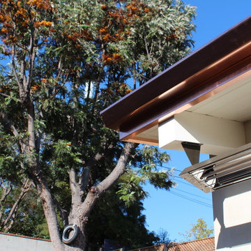 Copper Fascia Wrap and Angle Face Gutters, . Santa Monica.