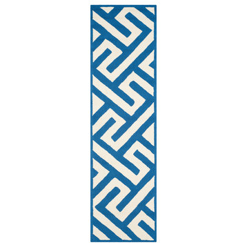 Safavieh Four Seasons Collection FRS241 Rug, Ivory/Blue, 2'3"x8'