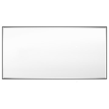 Metal Framed Rectangle Beveled Edge Wall Mirror Bathroom Vanity Mirror, Black, 20"x40"
