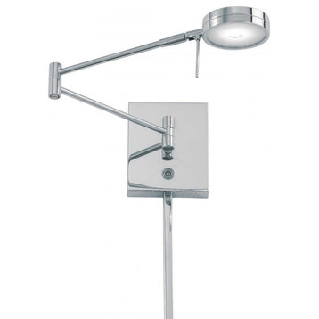 George Kovacs Reading Room 1-Light LED Swing Arm Wall Lamp P4308-077, Chrome