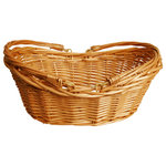 Wald Imports - 13.5" Honey Finish Willow Basket - Complete your room with one of our wonderful decorative accents. Put the finishing touches to your home decor with this beautiful decorative piece. 13.5- Honey Finish Willow Basket. Honey Stained Willow Basket With Folding Handles. Size: 13.5" X 9.25" X 4.25"H, 6" Oah.