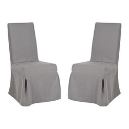 Adrianna Arctic Grey Cotton Blend Side Chair (Set of 2) - Dining Chairs