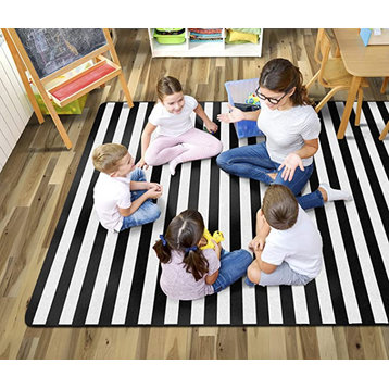 Flagship Carpets CA1888-44SG Schoolgirl Style Simply Stylish Black/White Stripe