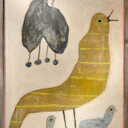 'Mama & Baby Birds' Art Print - Nursery Decor