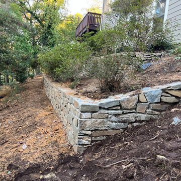 Dry Stack Field Stone Retaining Walls in Sligo Creek Park, Silver Spring MD