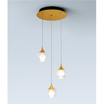 MIRODEMI® Pigna | Modern Crystal LED Chandelier with Hanging Balls, 3 Lights