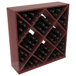Wine Racks America - Solid Diamond Storage Cube, Redwood, Cherry/Satin Finish - Elegant diamond bin style bottle openings make for simple loading of your favorite wines. This solid wooden wine cube is a perfect alternative to column-style racking kits. Double your storage capacity with back-to-back units without requiring more access area. We build this rack to our industry leading standards and your satisfaction is guaranteed.