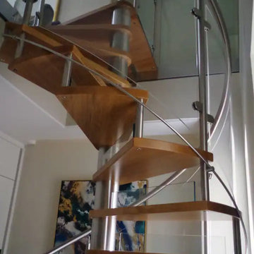 Beautiful Spiral Staircases with Oak and Curved Perspex